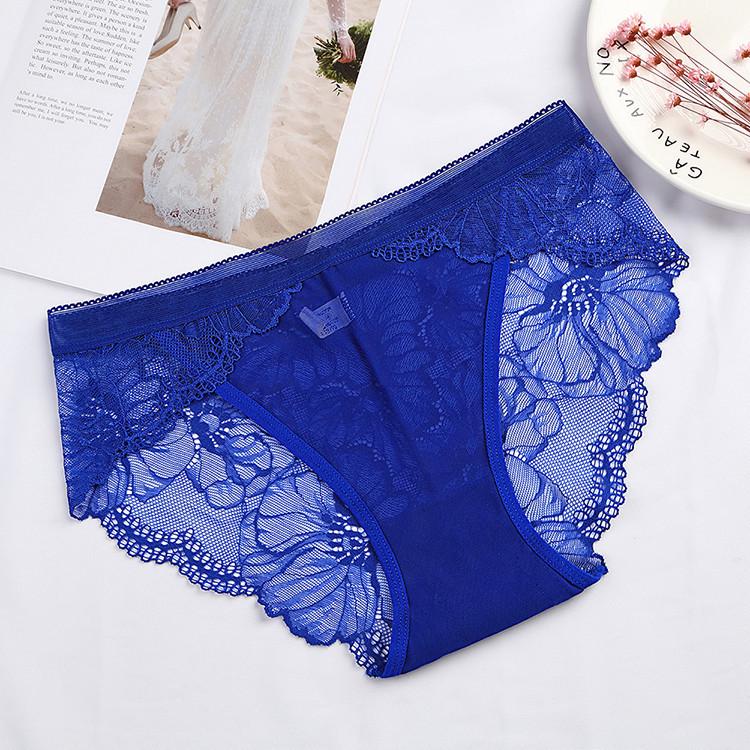 Mesh Seamless Mid-waist Underwear Women Panties Plus Size Sexy Lace Breathable Hip Lift Briefs