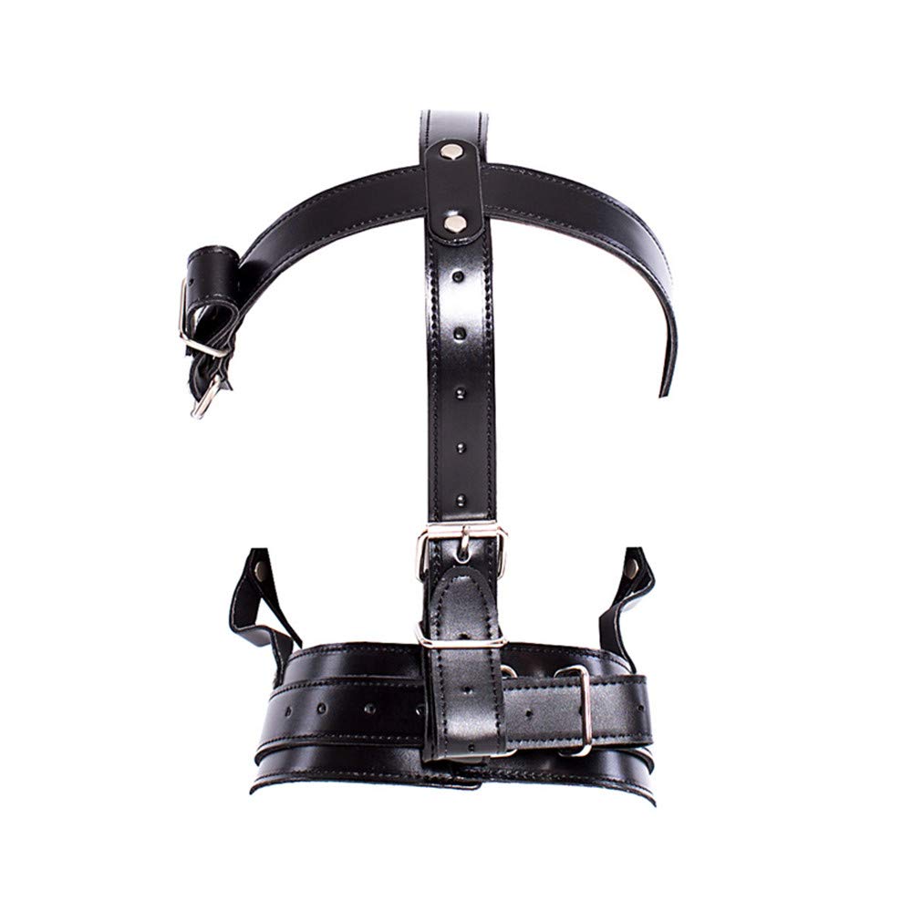 SM Bondage Collar with SM Slave Cosplay Sexy Fetish Ring, Leather, Restraints, Collar, Prop, Costume, Training, Restraints, (B)