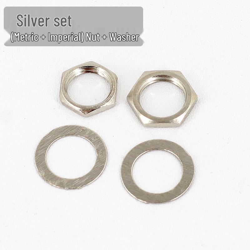 6.35mm Audio Output Electric Bass Guitar Jack with Hex Screw Nut and Washer