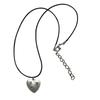 Punk Love Heart Pendant Necklace for Women Men Hip Hop Braid Rope Choker Clavicle Chain Party Y2k Fashion Jewelry Gift