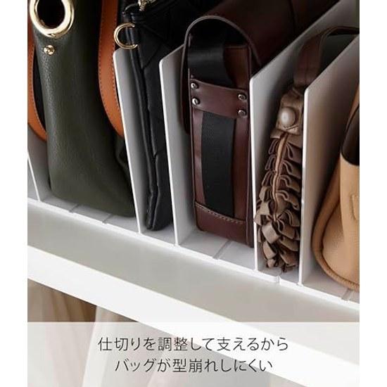 Yamazaki Bag Storage Stand Set 2 White Approximately (per set) Smart Closet Adjustable Divider Width Base Connection Possible 4956