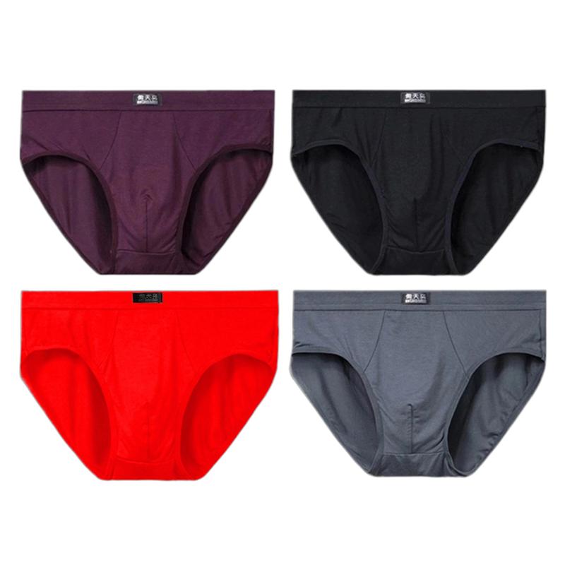 4 PCS Men's Briefs Mid‑Waist Soft Breathable Underwear Comfortable Male Underpants L XL XXL 3XL 4XL 5XL