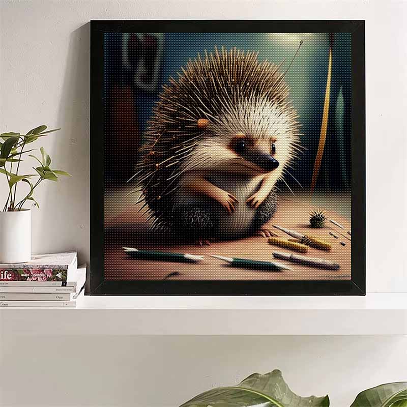New Arrival 5D DIY Full Circle Diamond Painting "Hedgehog" Embroidery Cross Stitch Home Decor Gift