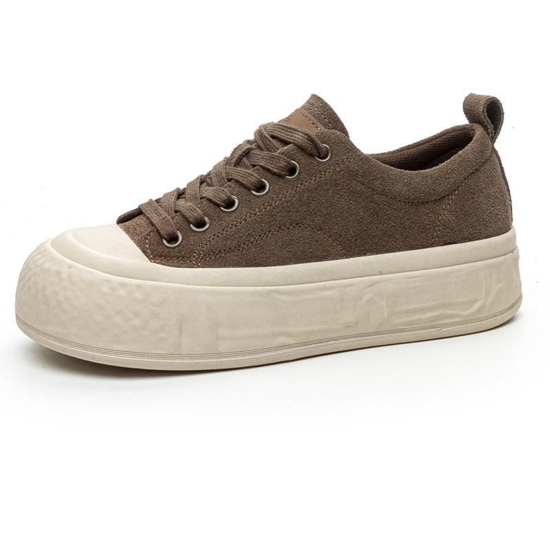 

Туфли-печенье из кожи на толстой подошве, повседневная женская обувь премиум-класса 40 кофейный