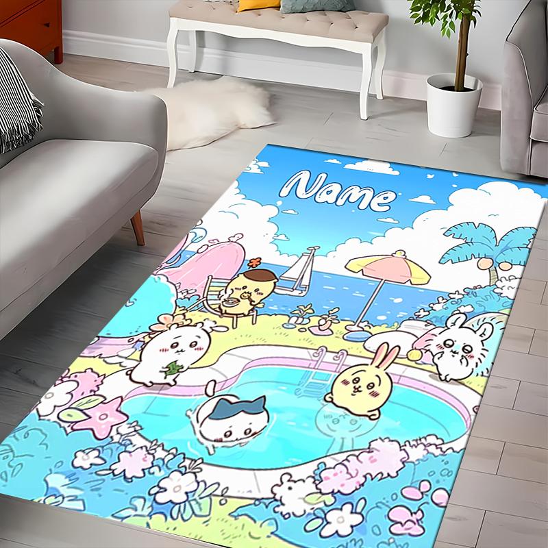 Custom personalization Chiikawa Area Rug - Perfect For Kitchen, Bathroom,Laundry Room Decor Large Size Available,Gift All Seasons