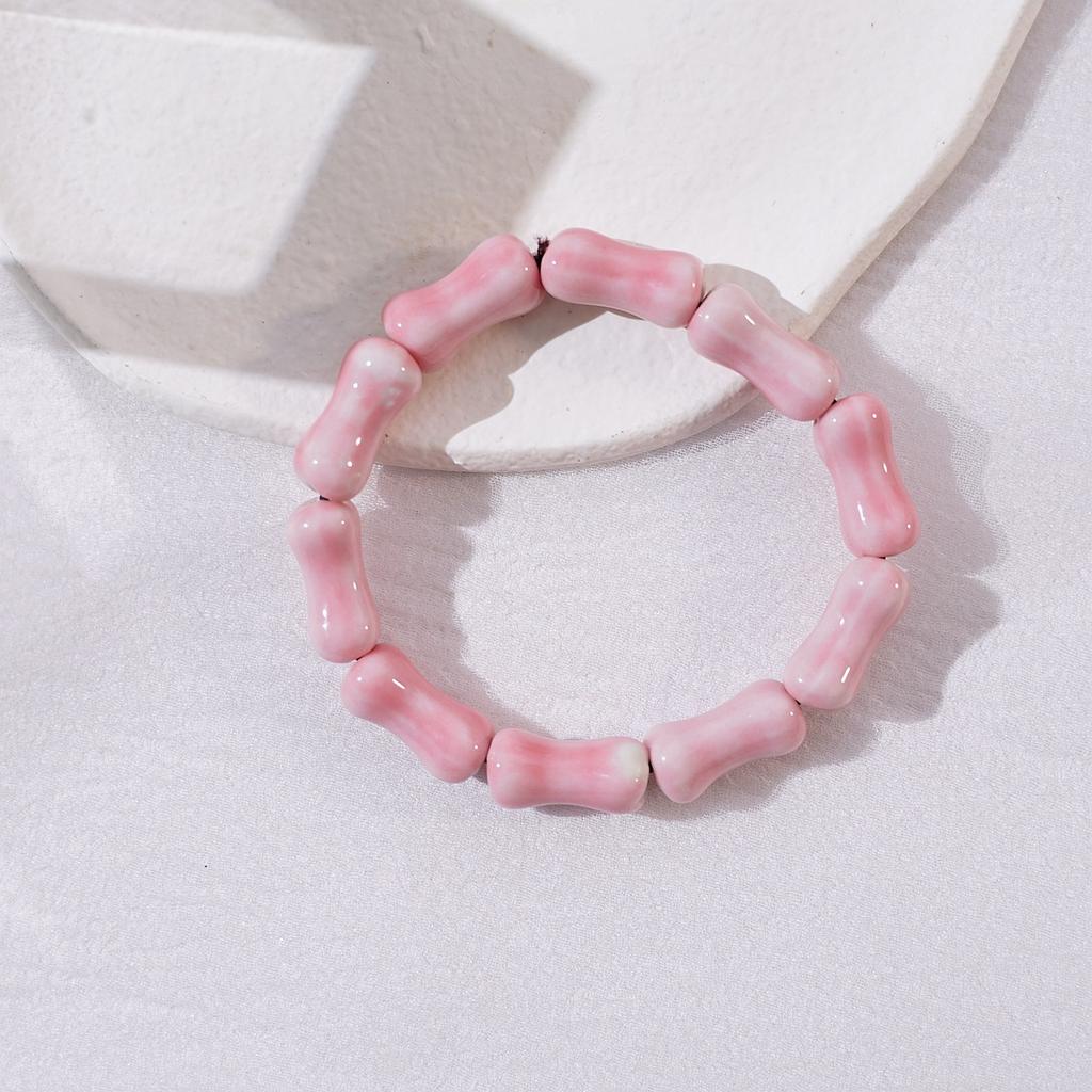 Ceramic new fashion flower glaze bead bracelet multi-color leisure ethnic style student