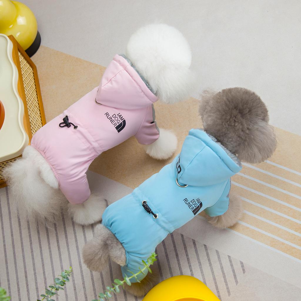 Haustier Hund Winter Warmer Jumpsuit Wasserdichte Jacke für Kleine Mittelgroße Hunde Schneeanzug Welpe Chihuahua Bulldogge Buchstabenmuster Outfits