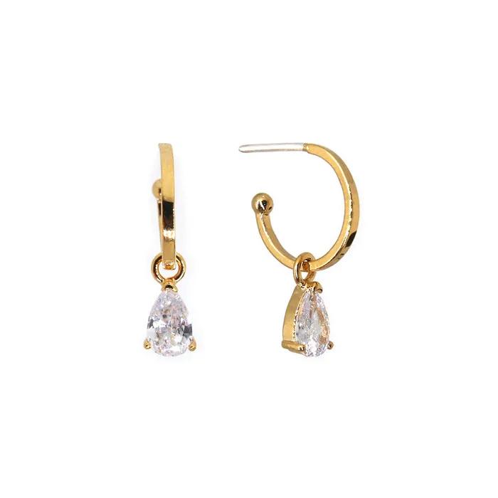 Teardrop Crystal Earrings (Silver 925) SHER0014
