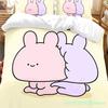 New 3D Print Asleep Cute Asamimi Square Bedding Set,Girls Adult Single Twin Queen Size, Duvet Cover Pillowcase Bedding