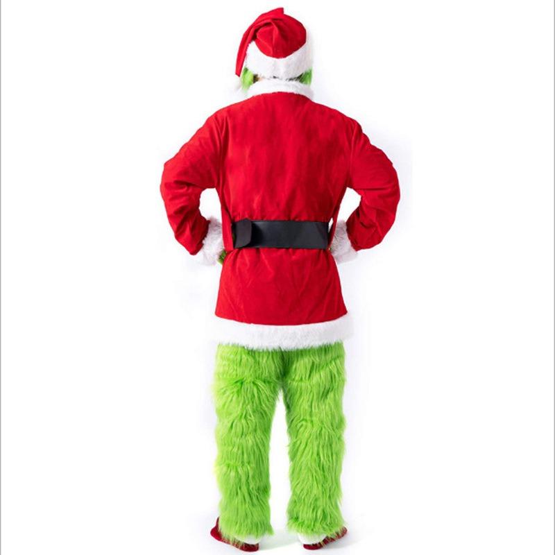 Adult children green hair monster grinch santa pants suit play suit