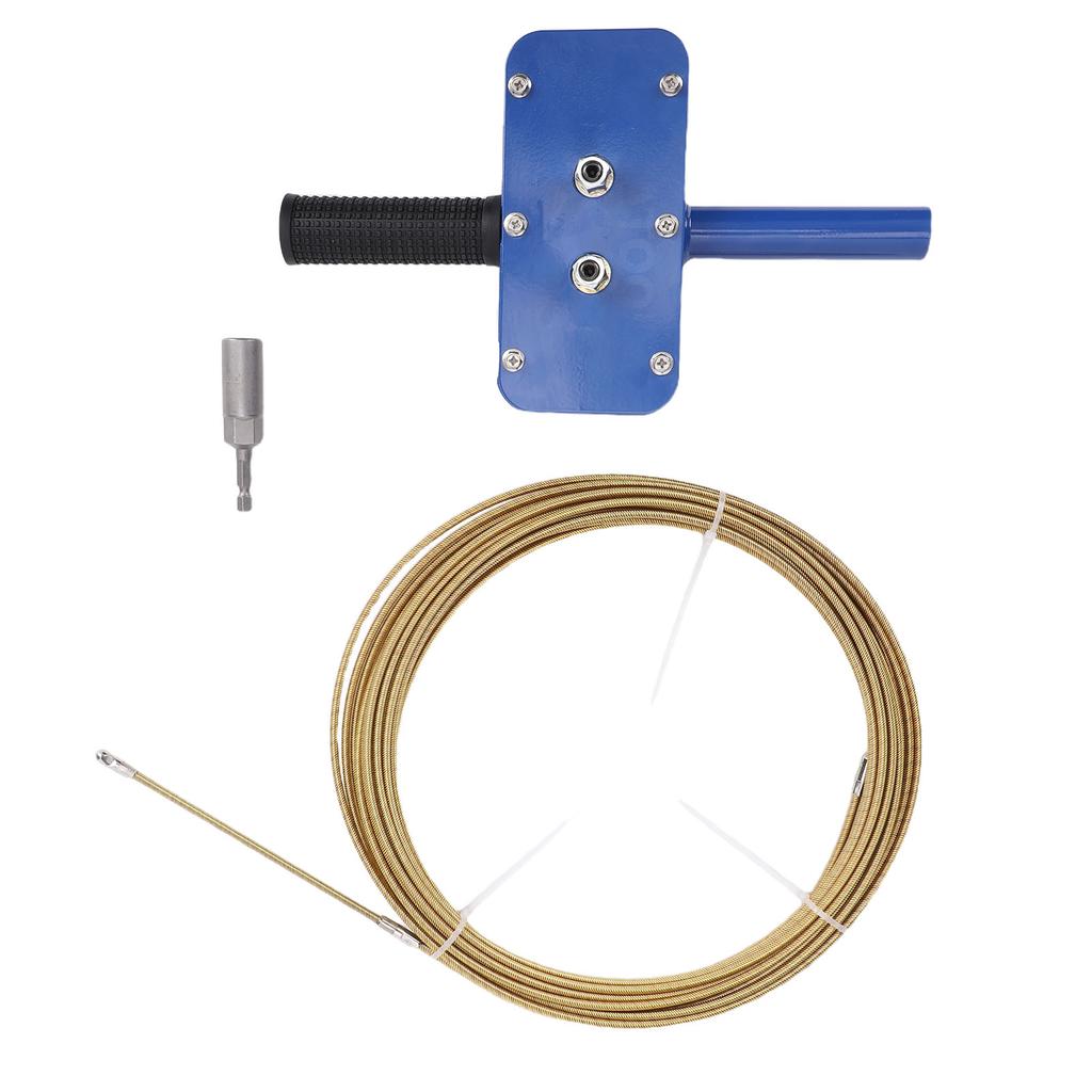 Electric Cable Puller Drill Powered Wire Threading Device with Drill Adapter and 15m Cable for Wall Pipe