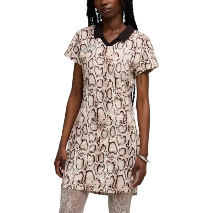 Puma A$AP Rocky FW25 All Over Print V-Neck Football Short Sleeve Dress Women Dresses 633416-36