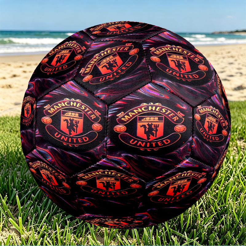 Manchester United F.C Print Size 5 Soccer Ball, PU Wear Resistant Football for Match Training and Daily Practice, Birthday Gift for Soccer Fans
