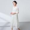 French temperament mulberry silk floral dress female summer 2026 new white fairy dress light luxury young high sense