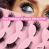 5Pairs 3D Eye Fake Lashes Oblique Flight Clusters False Lashes Individual False Eyelashes  Women