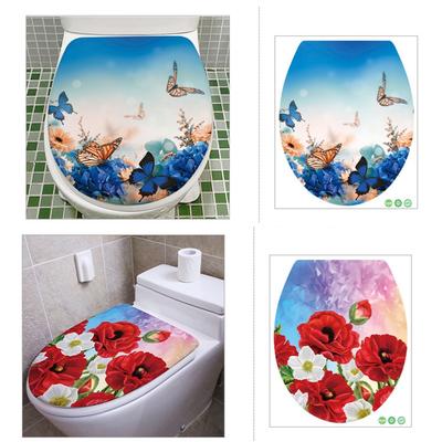 Toilet Sticker Decal Flowers Toilet Seat Stickers Adhesive Bathroom Self Adhesive Art Home Decor Sticker Bathroom Decor
