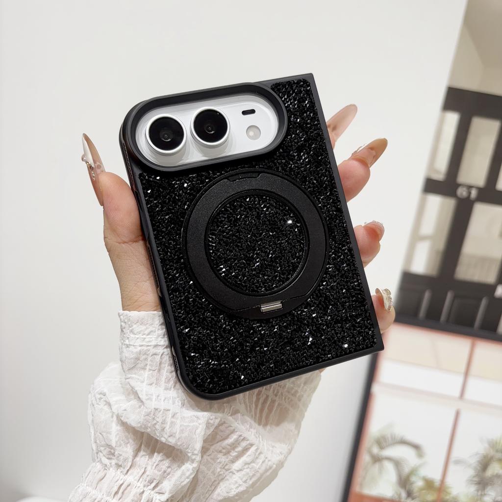 Case For Apple iPhone Duo For Foldable iPhone Duo For Magsafe With 360° Rotation Magnetic Ring Stand Luxury Bling Glitter Cover