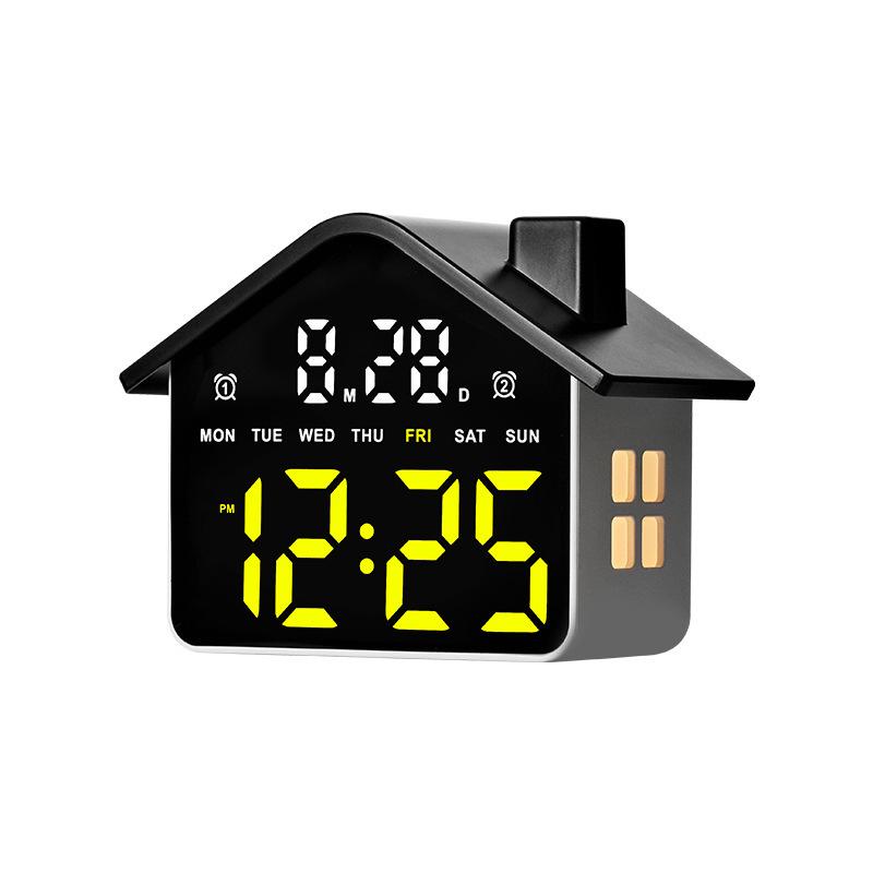 LED Digitaler Wecker Haus Sprachsteuerung Datum Woche Helligkeitsregelung Elektronische Tischuhr mit Nachtlicht 12/24H
