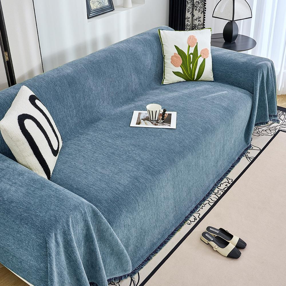 Towel Sofa Blanket Chenille Sofa Tassels Furniture Cover Couch Cover Dustproof Antiscratch Sofa Cover Home Living Room Decor