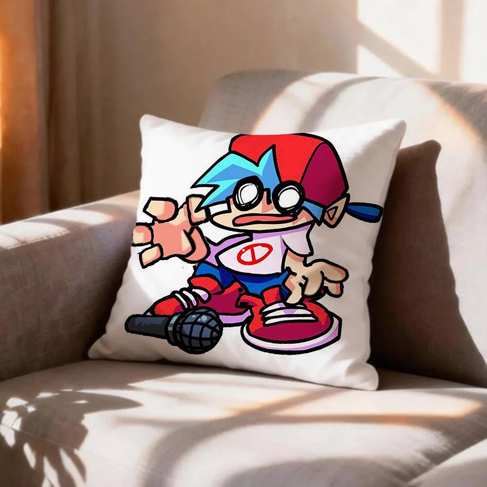 FNF BF Game FFriday Night FFunkin Pillow Case Pattern Printed Pillowcase For Living Room Sofa Cushion Cover