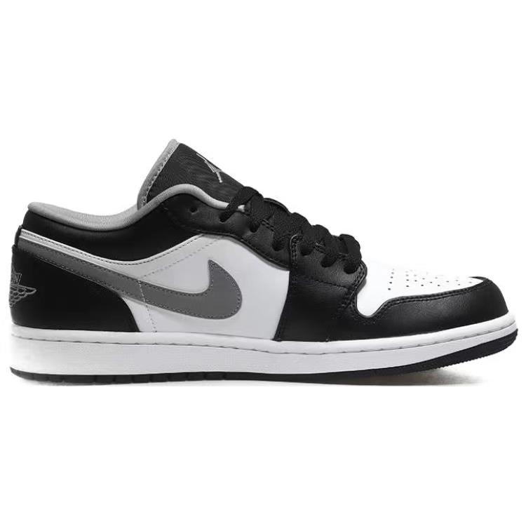 Jordan Air Jordan 1 Slip Resistant Abrasion Resistant Low top Vintage Basketball Shoes GS Black White 553560-040(Team56-)