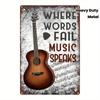Vintage Guitar Music Tin Sign Metal Wall Decor Plaque 8x12 Retro Bar Garage Man Cave