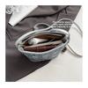Light Luxury Sequined Small Bag Women's Shoulder Bucket Bag Denim Blue Chain Messenger Bag