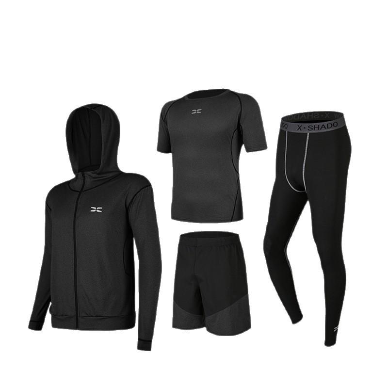 Men's Summer Quick-Dry Fitness Clothing Set: Casual Four-Piece Tight-Fit Running Training Gear