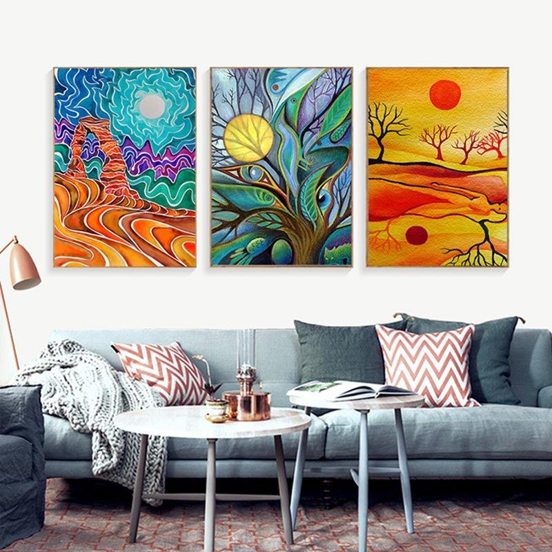 

Самые продаваемые пейзажи Красное солнце Абстрактная декоративная живопись Северная Европа Современная Простая гостиная Украшение стен Живопись