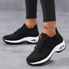Fashion Women Platform Shoes Knitted Running Sports Shoes Anti-slip Air-cushion Sneakers Breathable Mesh Dancing Traveling Shoes
