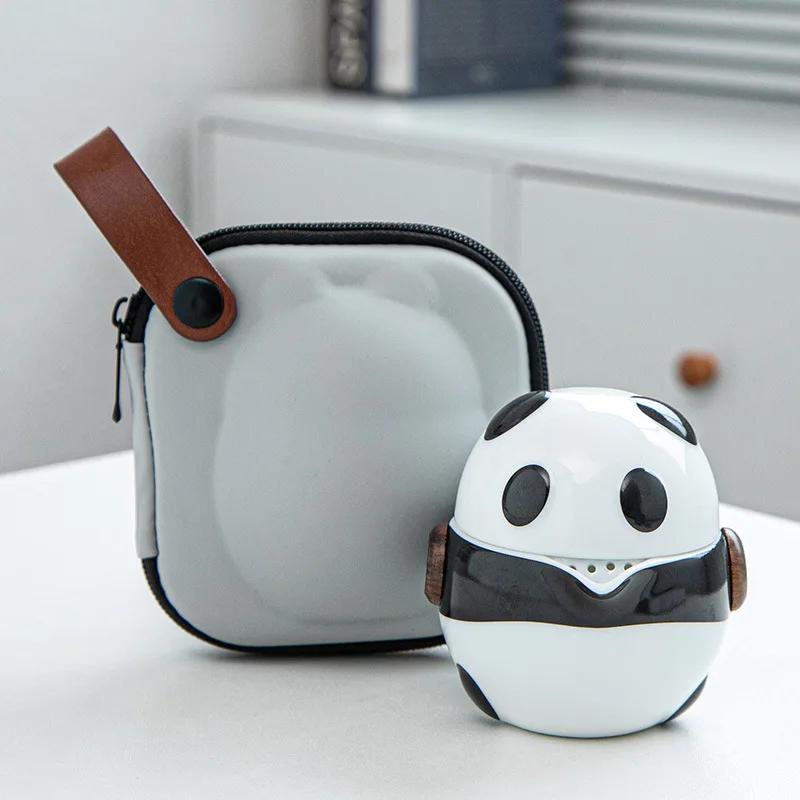

High-end Panda Travel Tea Set Portable Quick Cup Tea Pot and Cup Sets Outdoor Ceramic Beauty Teaware Chinese Tea Accessories