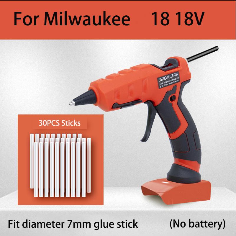 Cordless Hot Melt Glue Gun For Makita/DEWALT/BlackDecker/Milwaukee/Bosch With 30 Sticks 18V Lithium Battery Electric Repair Tool