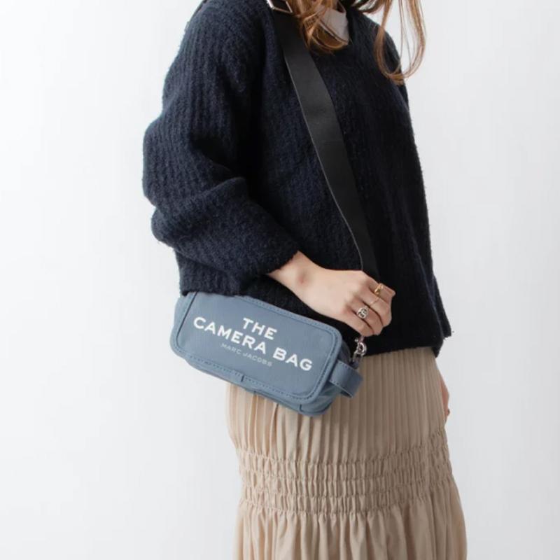 Marc Jacobs Fashion Casual Logo Print Detachable And Adjustable Strap Canvas Shoulder Crossbody Bag Women bags Light-Blue M0017040-481