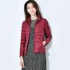 (Order A Size Up)Women Spring Slim‑Fit Lightweight Padded Jacket Stand Collar Zipper Long Sleeve Solid Color Elegant Versatile Cropped Coat ()