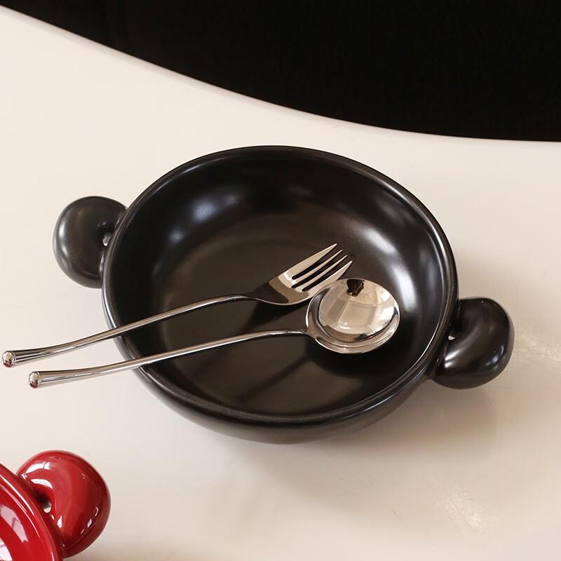 abay 7-inch Double Handle Ceramic Bowl