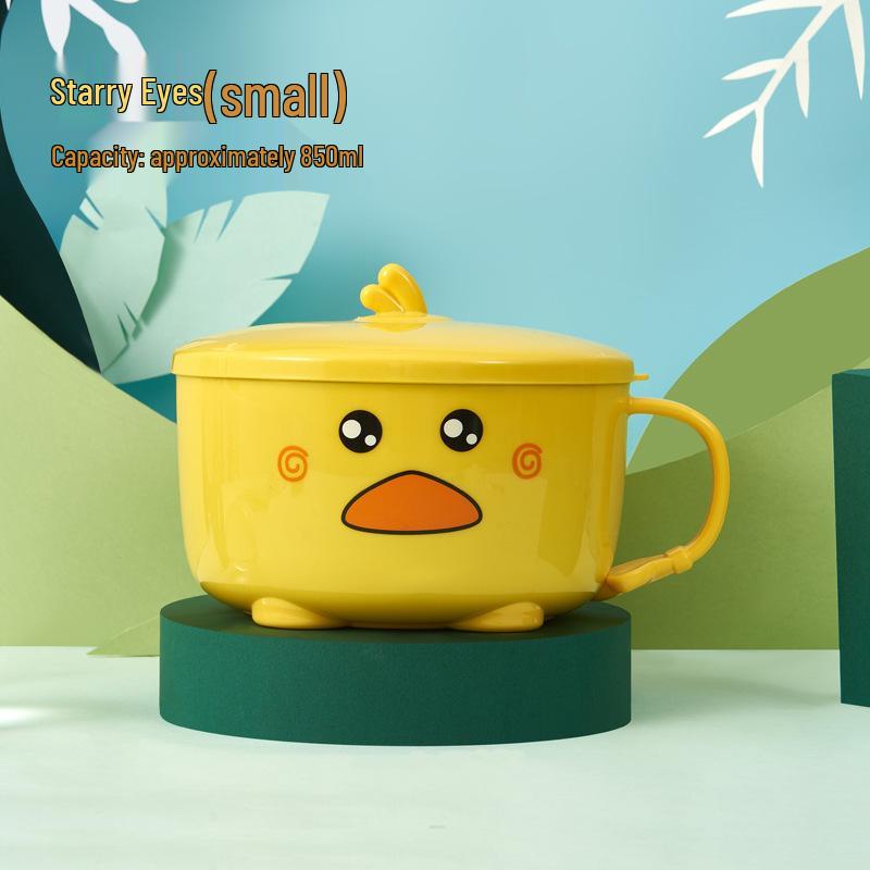 

Little Yellow Duck 304 Stainless Steel Noodle Bowl with Lid & Drainer for Dorms and Office Lunches