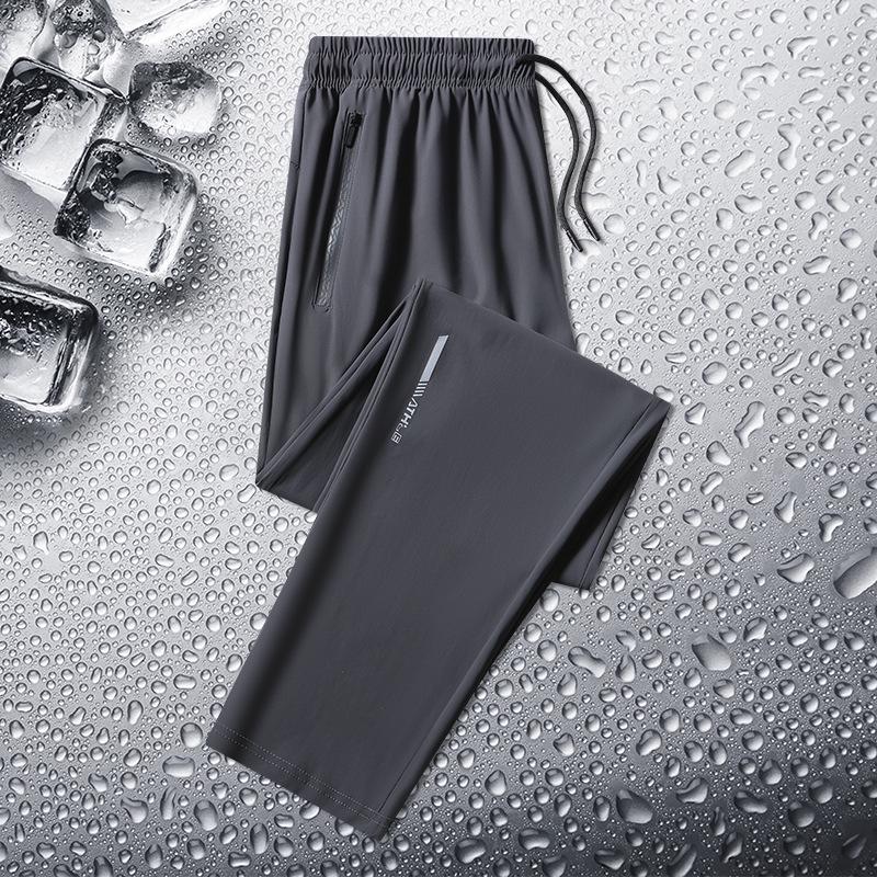 Men's Plus Size Sporty Ice Silk Quick-Dry Summer Jogger Pants