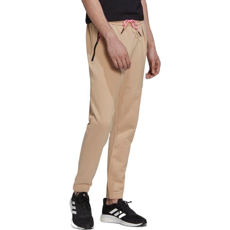 Adidas Logo Print Elastic Straight-Fit Track Pants Men Bottoms Light-Brown HI5384