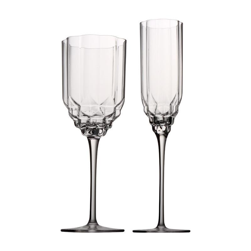 1PC Gold Diamond Red Wine Glass European Light Luxury Crystal Glass Household Tall Champagne Cup Whiskey Foreign Wine