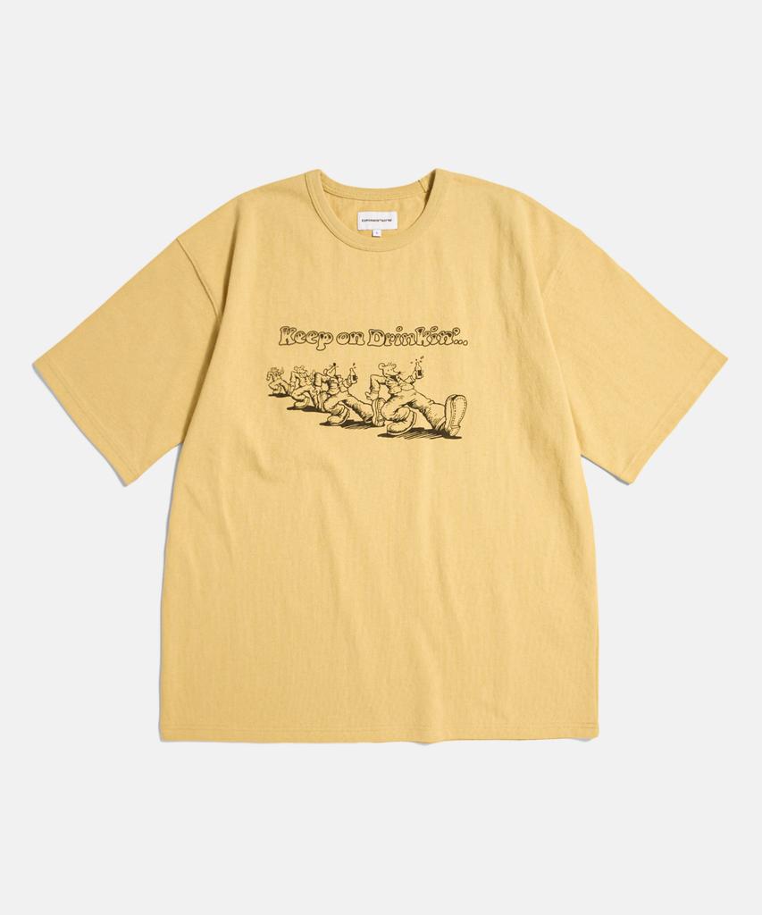 ESPIONAGE Keep On Drinkin Heavyweight Tee Vintage Yellow