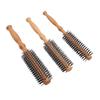 3pcs Round Hair Brush Portable Travel Size Anti Static Handle Wooden Styling Brush for Men Women
