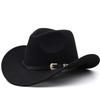 Felt hat western cowboy hat for men and women british style woolen hat cone top large brim black top hat