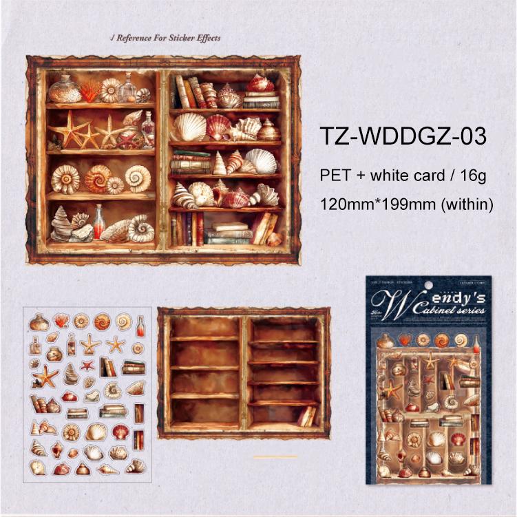 Wendy's Cabinet Series Vintage Leaves Bottle Landscape PET Sticker Creative DIY Journal Material Collage Stationery