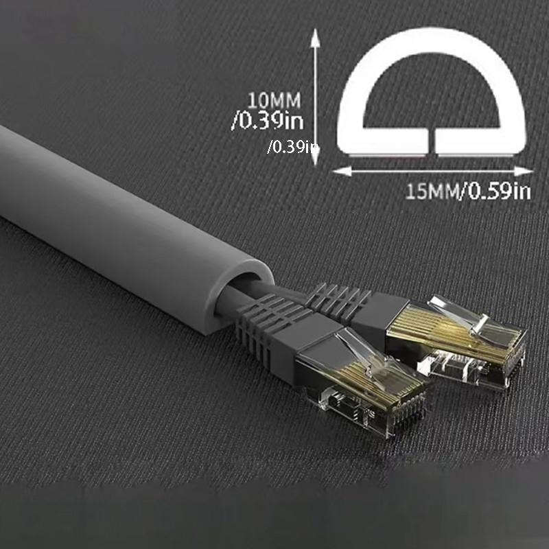 1Roll 118" Cable Management Sleeve - Self-Adhesive PVC Cord Hider for Wall & Floor, Insulated Wire Cover