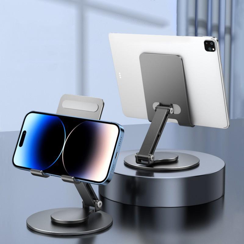 Real Aluminum Alloy Adjustable 360 Rotation Foldable Desktop Phone Holder Stand Comfortable Folding Cell Phone Stand