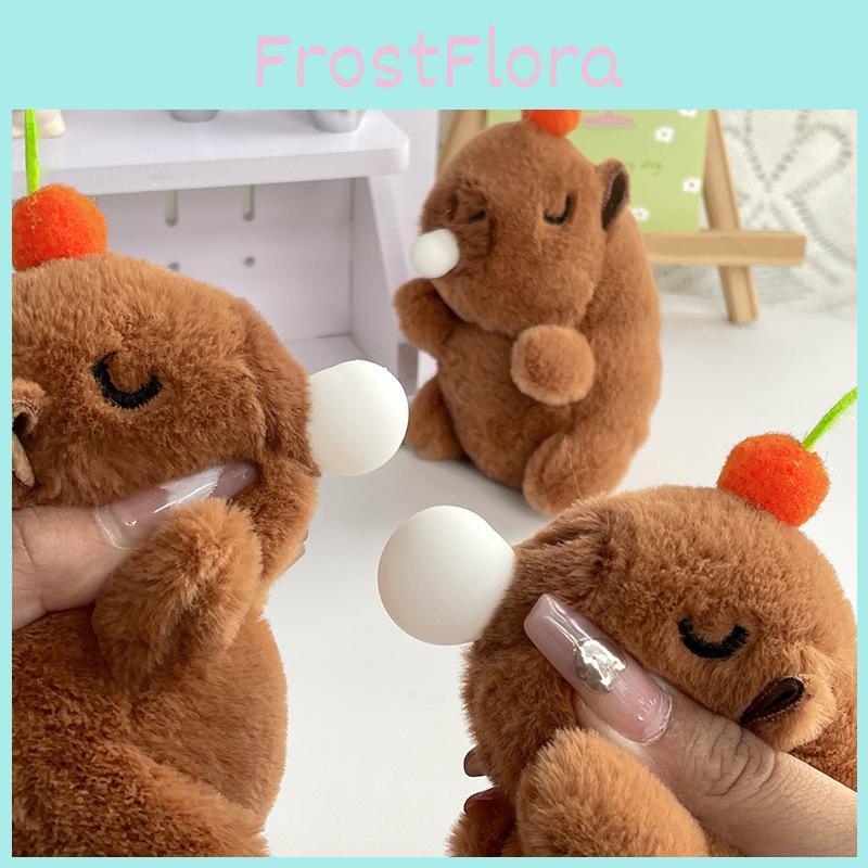 Adorable Bubble-blowing Capybara Plush Keychain Charming Bag Accessory Perfect For Couples