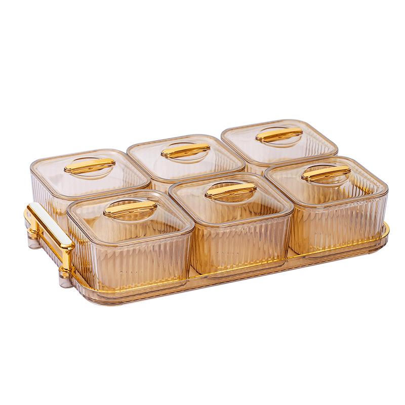 CAIZHI Divided Fruit & Snack Serving Platter with Lid