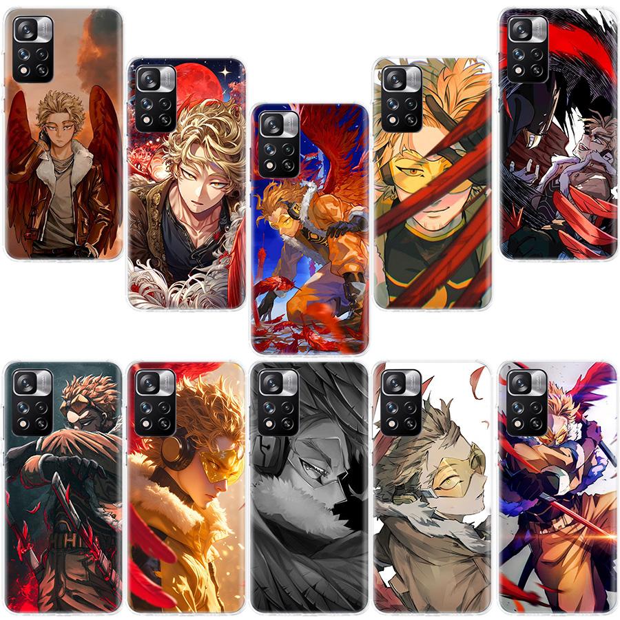 Anime MHA Hawks BNHA Phone Case For Redmi Note 13 12 Pro Plus 14 15 Pro 5G 11 11T 11E 11S 10 Pro 10S 9 9S Cover Cell Clear TPU C