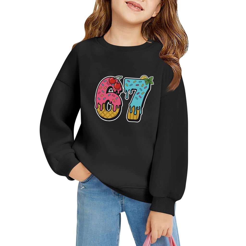 Kinder Langärmeliger Lockerer Pullover Buchstabenbedrucktes Kapuzensweatshirt