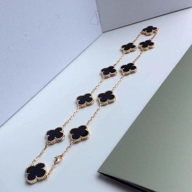 

Ожерелье «Десять цветов» Женское Агат Перламутр Четырехлистный клевер Модное Универсальное Цепочка на ключицу Подарок для подруг 925 sterling silver розового золота